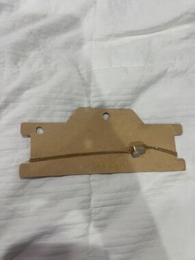 Gold Tone Chain Bracelet with Crystal Accent